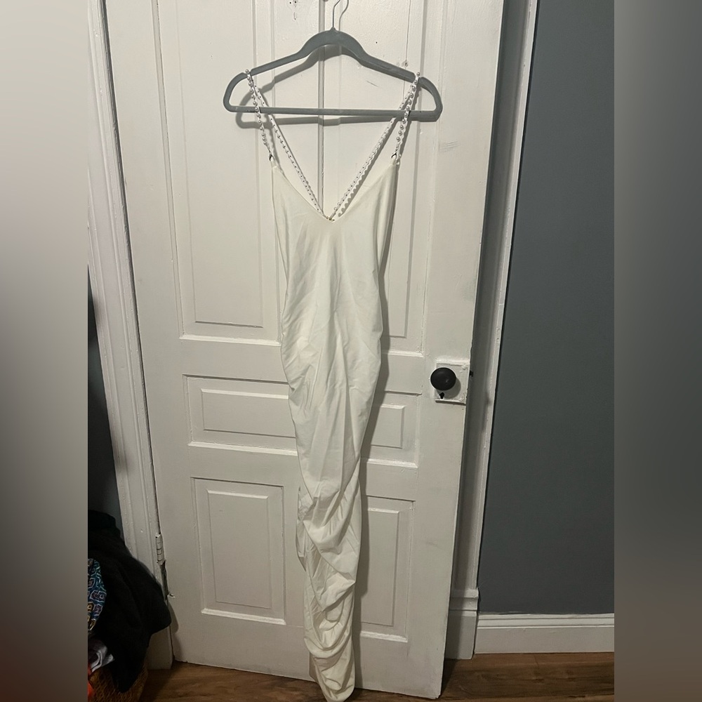 Finesse White Backless Dress
